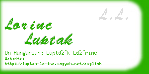 lorinc luptak business card